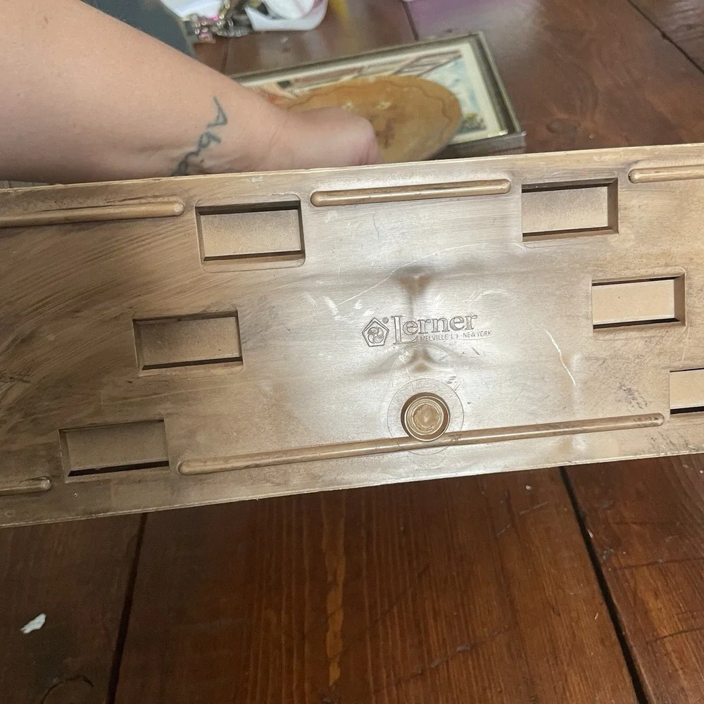 Vintage Lerner Floral Carved Faux Wood Letter Holder Mail Organizer Storage Desk